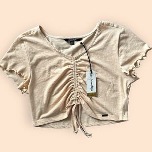 NWT Women's Jeaniologie Light Peach Cropped Top - Multiple Sizes